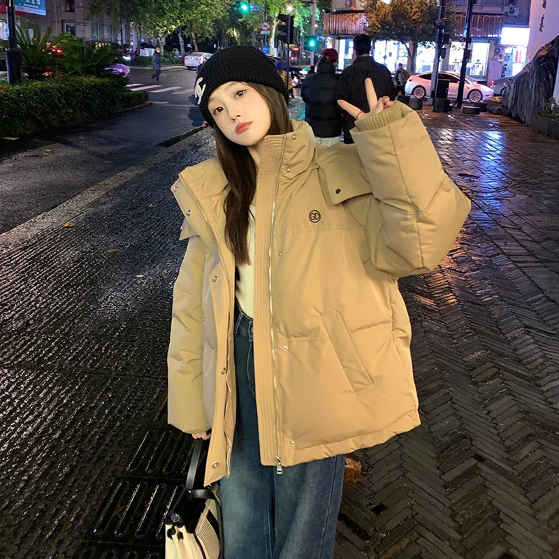 

Korean Version of the Winter Parker Coat Female Jacket Fashion Warm Loose Women's Casual Versatile Bread Clothing Cotton Jacket