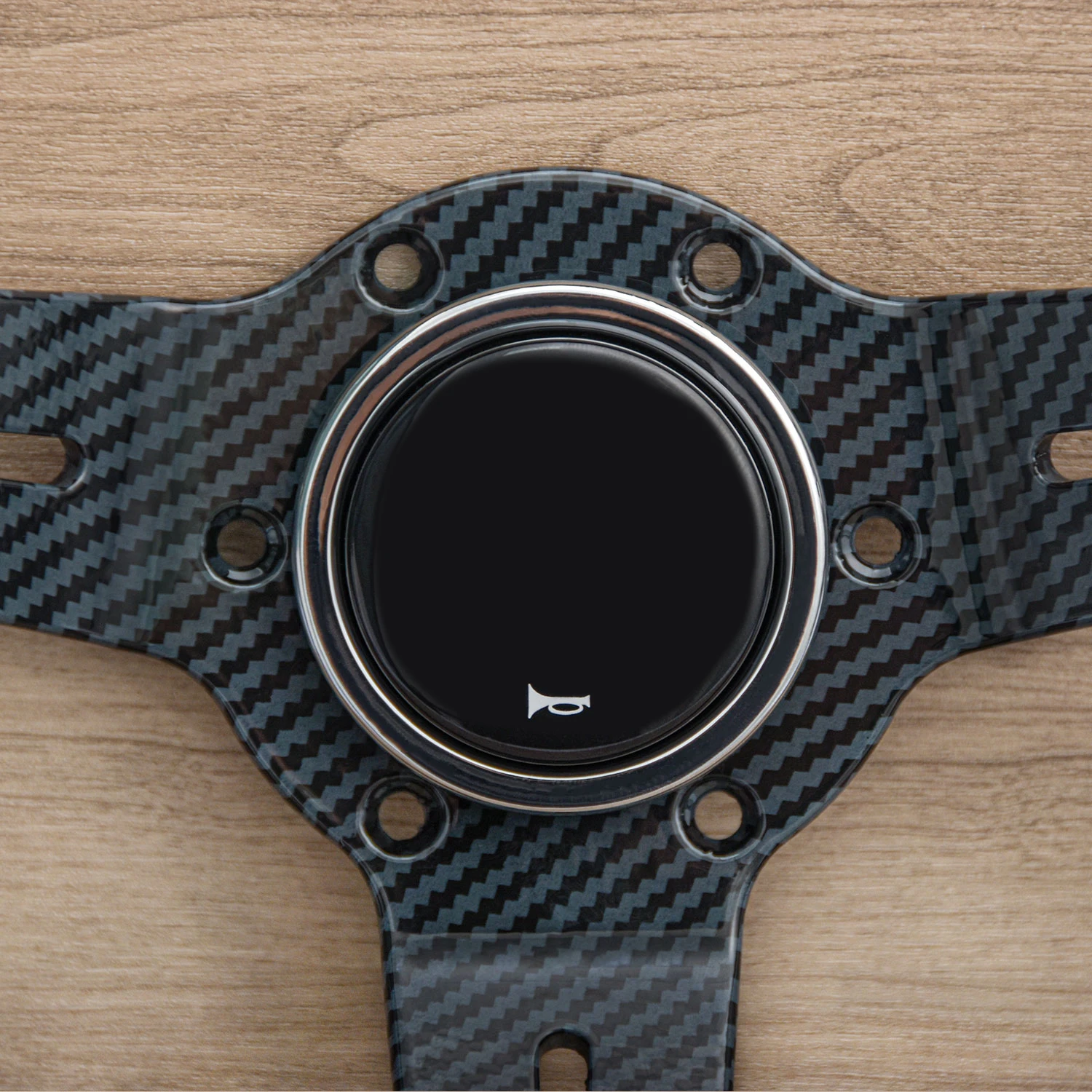 JDM 13 بوصة فيلم الكربون نمط عجلة القيادة طبق عميق سباق عجلة القيادة الرياضية للعالمية #5