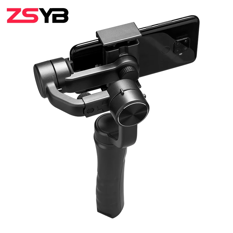 ZSYB Long Working Time Black Housing Face Tracking APP Control ABS 3-Axis Handheld Gimbal Stabilizer For Smart Phone