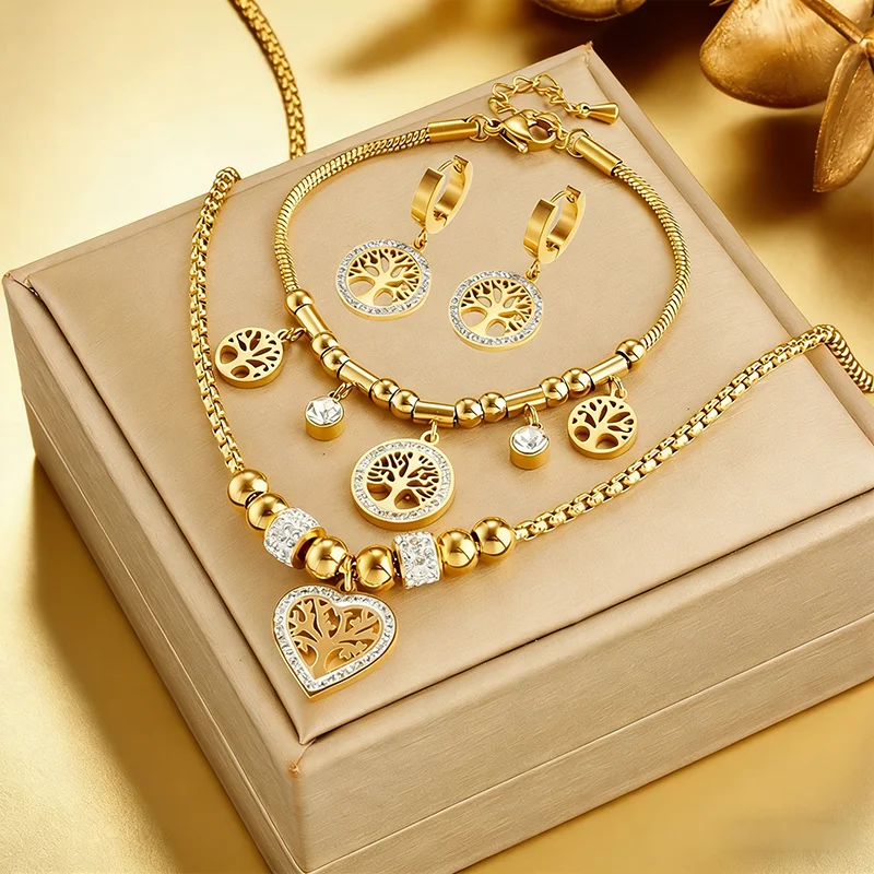 Minimalist Retro Multi-layer Chain Necklace Bracelet Set