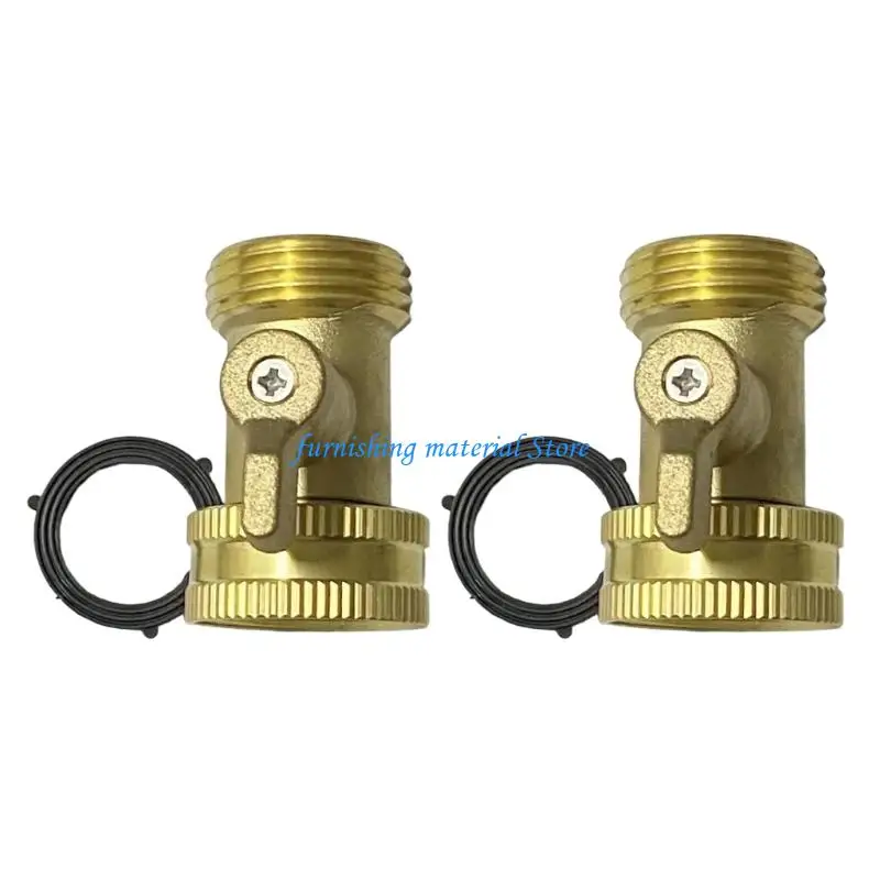 

Y5GD Set of 2 Brass Hose Shutoff Valves with Extended Handle for Easy Water Control