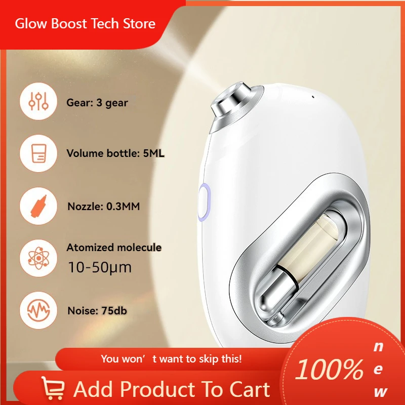 

NYHigh-pressure Nano Oxygen Injector Spray Hydration Instrument Portable Small Cold Spray Moisturizing Handheld Household