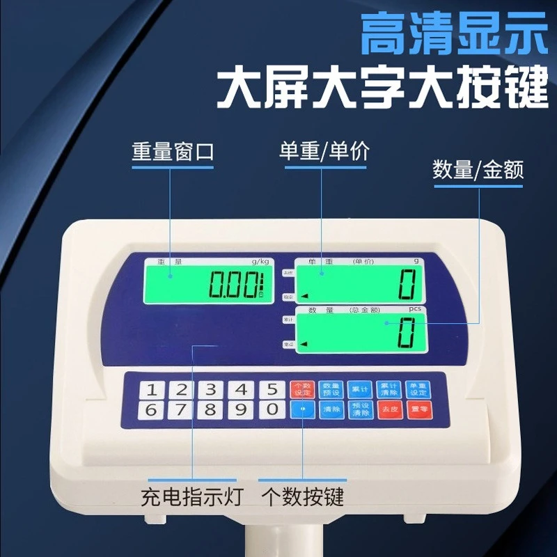 E218C Counting Scale 100kg High Precision Desktop Electronic Scale, Precision Scale Commercial Weighing Electronic Scale