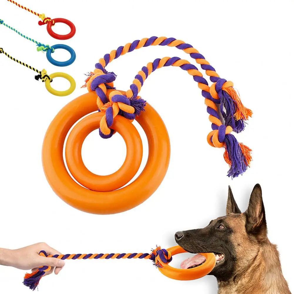 Dog Toy Good Toughness Teeth Cleaning Pet Chew Toys Creative Interactive Training Rubber Pet Toy With Rope Pull Ring For Puppies