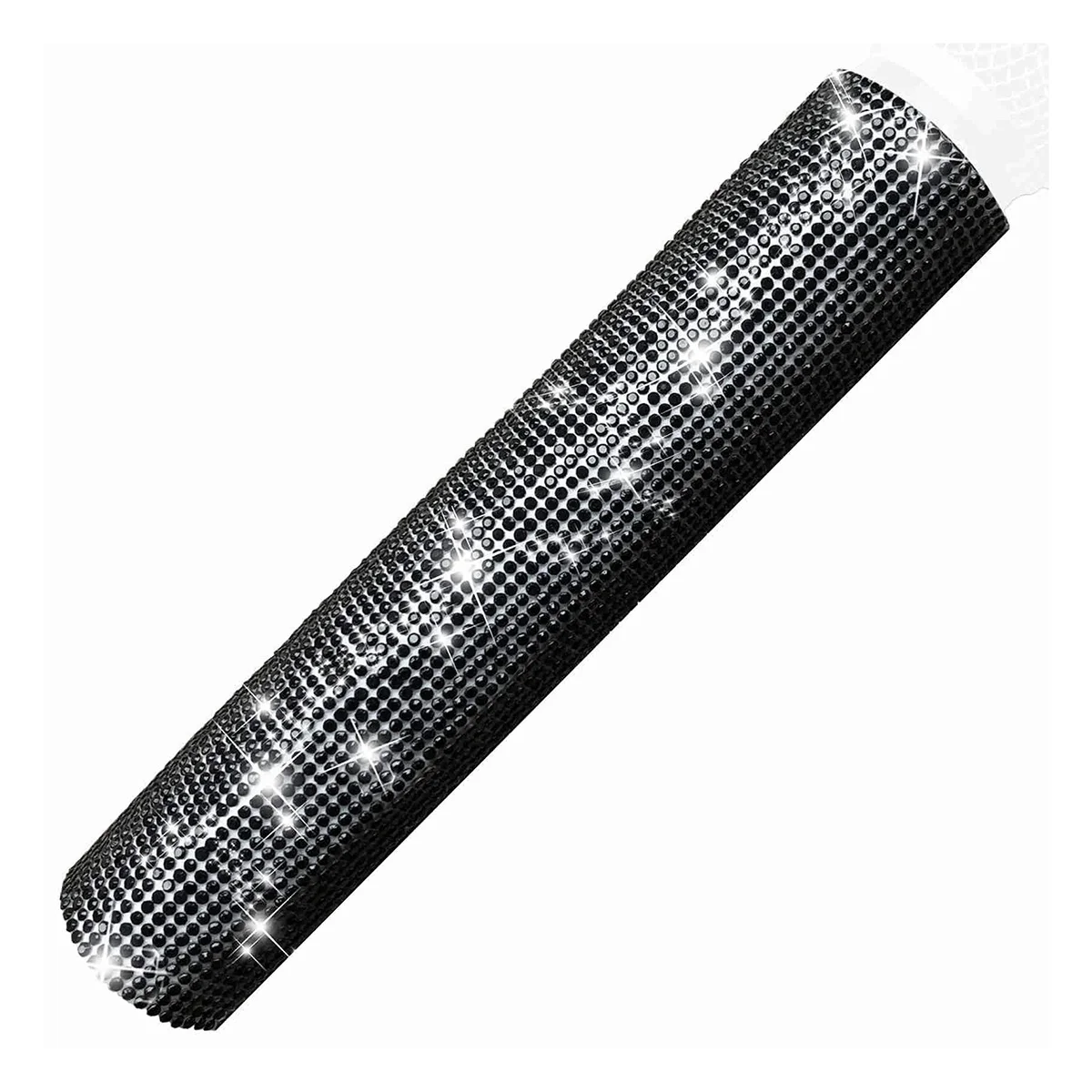 B04C-Mic Handle Cover,Sparkly Bling Rhinestones Mic Handle Sleeve for Party&TV Show,for Most Wireless Microphones, Black