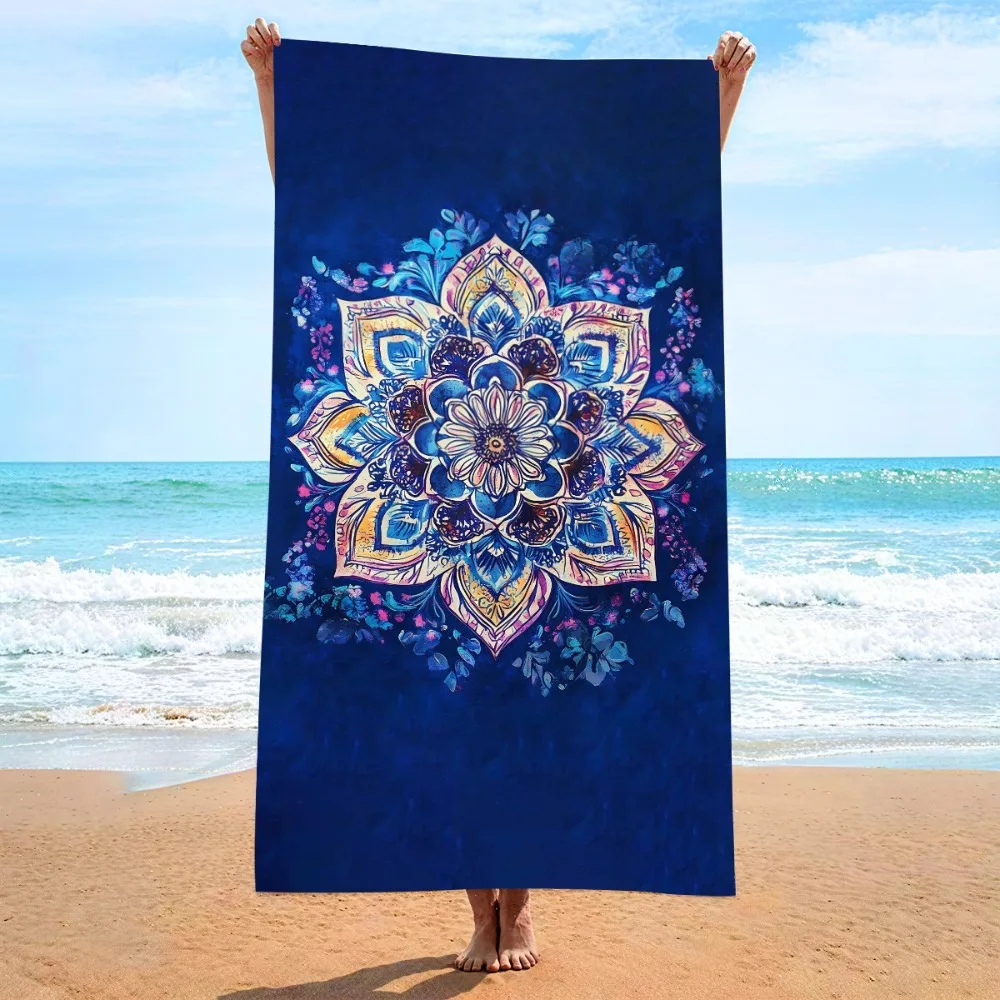 Mystery Pattern Beach Towel39x71in Outdoor Travel Yoga Picnic Blanket Large Size Beach Blanket Quick-dry Absorb Water Microfiber view 2