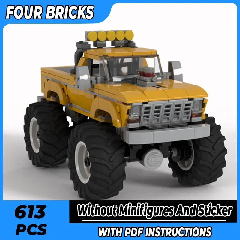 Moc tijolos de construção cidade carro modelo monster truck F-250 tecnologia blocos modulares presentes brinquedos para crianças conjuntos diy montagem