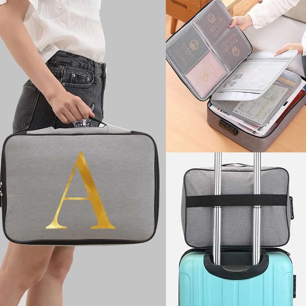 Large Capacity Letter Print Document Bags Multifunctional Home Travel Organizer Holder School Office Business File Folder Supply