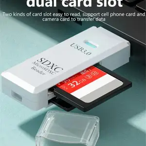 قارئ بطاقة USB 3.0 / 2.0 متعدد الوظائف عالي السرعة 2 في 1 يدعم كمبيوتر TF + SD ، كاميرا لوحية ، كمبيوتر محمول ، مثبت على السيارة أفضل 10 صندوق مكبر صوت تجسس مبيعا - رقم 1