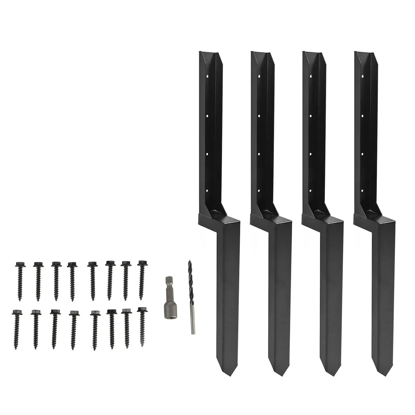 4-Pack Heavy Duty  Fence  Stakes  - Ground Spike Anchors for repairing Broken or Tilted Wood Fences