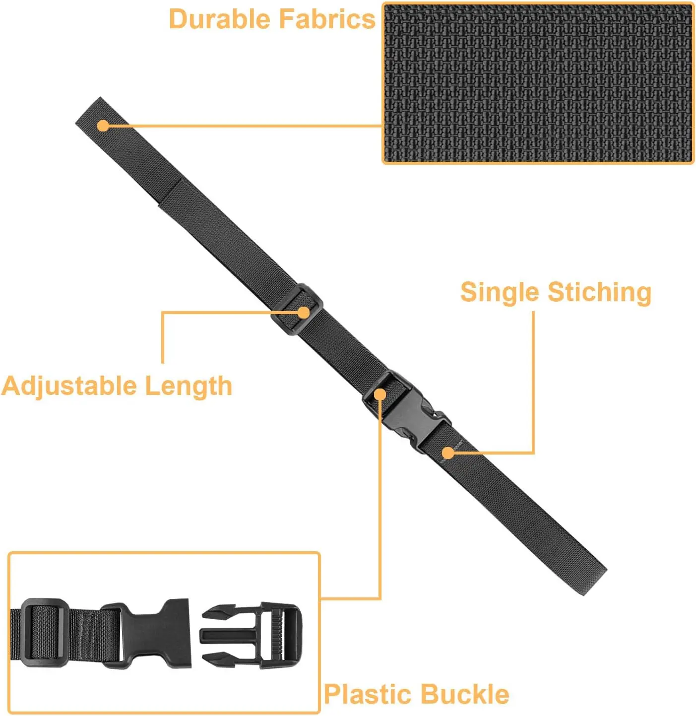 Adjustable 1-Inch Packing Straps, 24" to 100" Lengths for Secure Shipping and Storage