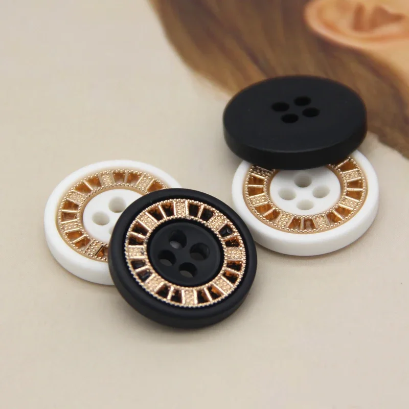 HENGC 18mm Round Flatback Gold Metal Buttons For Garment Jeans Jacket Suit Coat Needlework Decorative DIY Crafts Wholesale