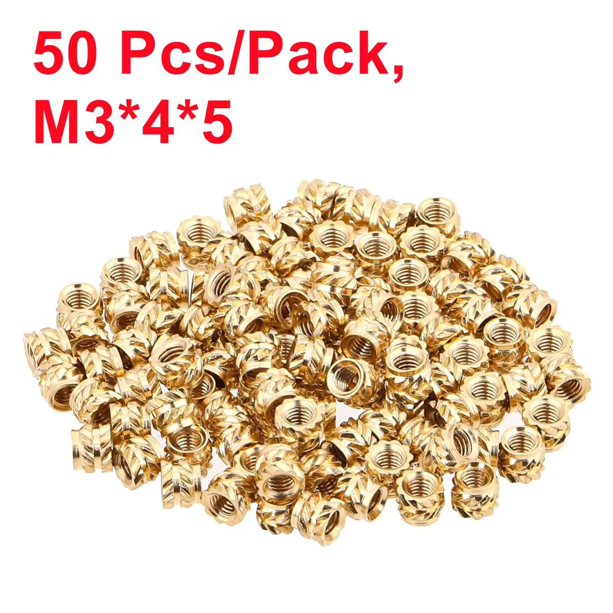 50/100 Stuks M3X4X5 Warmte Insert Inbedding Moer M3 Schroefdraad Gekartelde Messing Schroef Noten 3D Printer Voron 2.4 En anderen