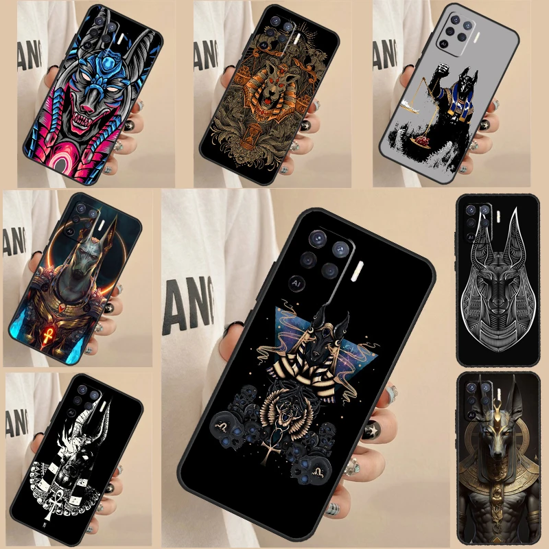 Egypt Nefertiti Anubis Ankh For OPPO A57s A54s A53s A17 A77 A5 A9 A76 A96 A15 A16 A52 A72 A58 A78 A98 A54 A74 A94 Case