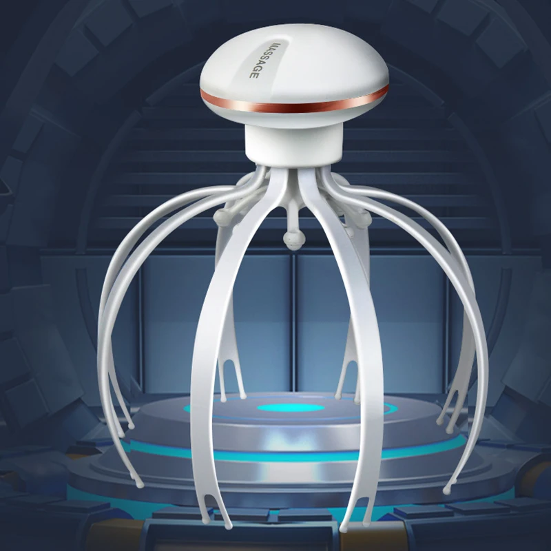 

Электрический зарядный массажер для головы осьминога, терапия с несколькими когтями, экстрактор душ