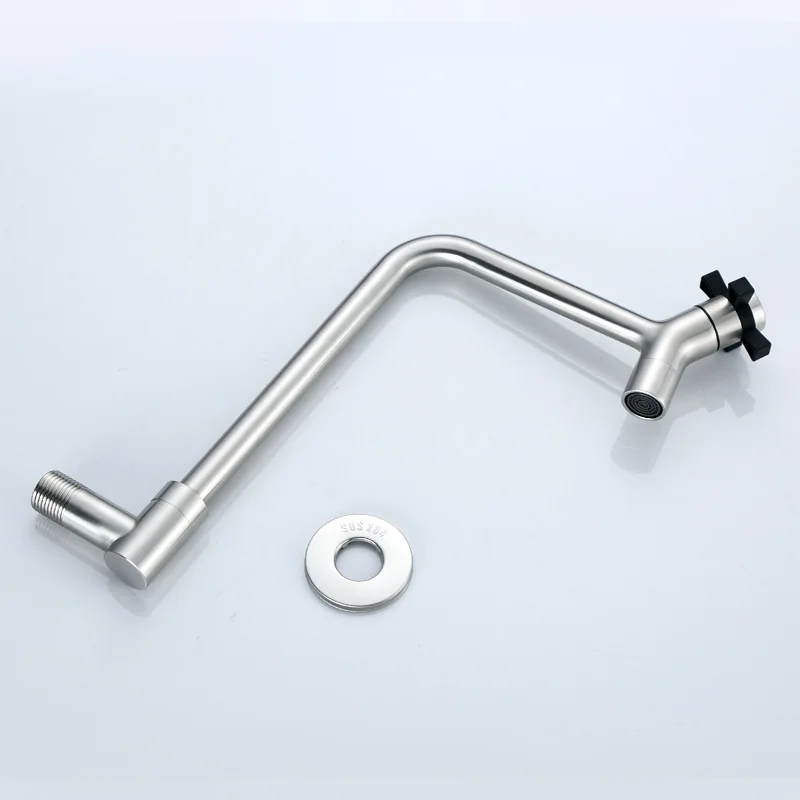 Kitchen Faucet Wall Mounted Sink Tap Rotatable Cold Water Kitchen Faucet Single Lever Household Bathroom Wash Basin Faucet