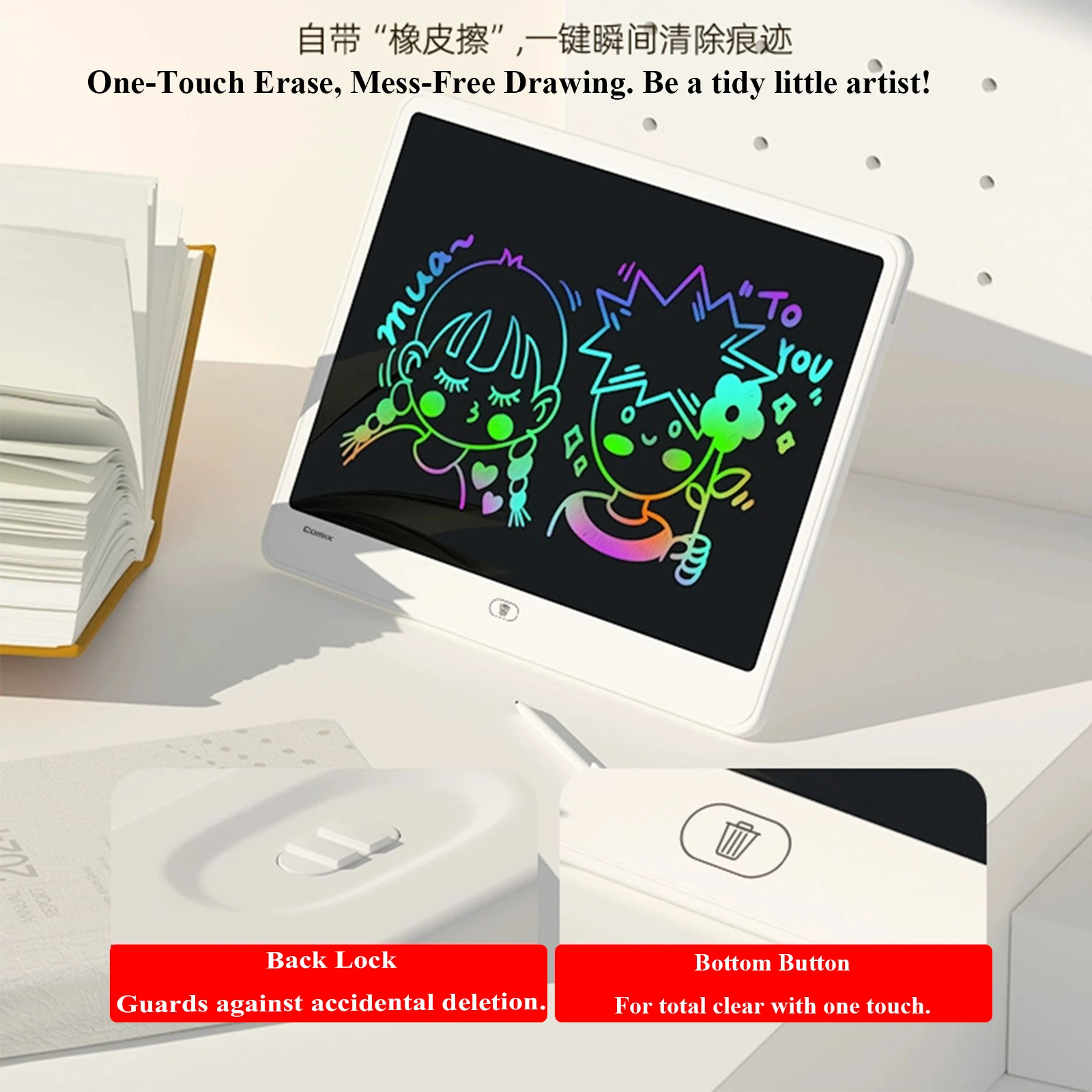 لوحة رسم LCD مقاس 12 بوصة من Comix DS-842، محور آمن للعين للمنزل، خالية من الضوء الأزرق، العناية بالعين، العبث المحسن #3