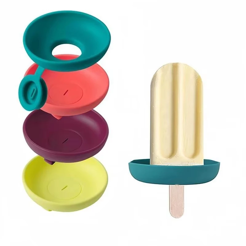 Silicone Popsicle Holder Reusable Anti Drip Ice Cream Sleeve Portable Popsicle Protector For Kids Ice Cream Treats Accessory