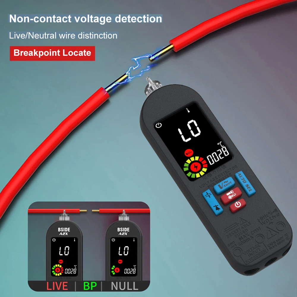 BSIDE A2 A2X Mini Multimeter LCD Digital Tester Voltage Detector DC/AC Voltage Frequency Resistance NCV Electrical Instrument