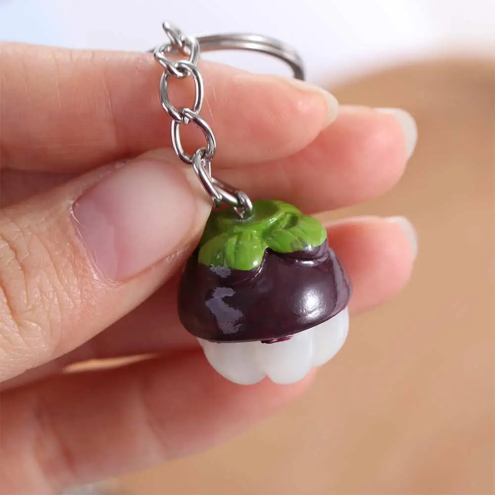 Simulazione Simulazione Portachiavi Patate Patate Mangostano Mangostano Modello Ciondolo Kawaii Cartoon Cibo Portachiavi Coppia