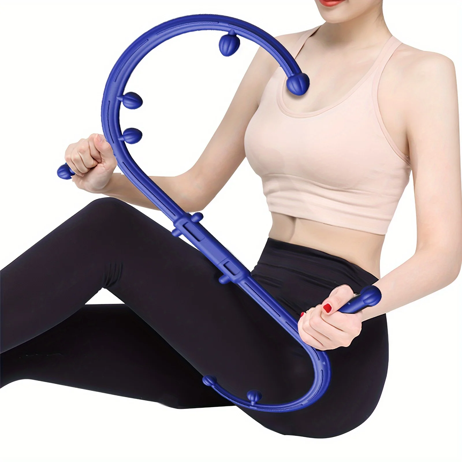 

Blue ComfortPro Back Massager - Deep Tissue Trigger Point Relief, Ergonomic Self-Massage Tool for Neck & Back Knots, Portable &
