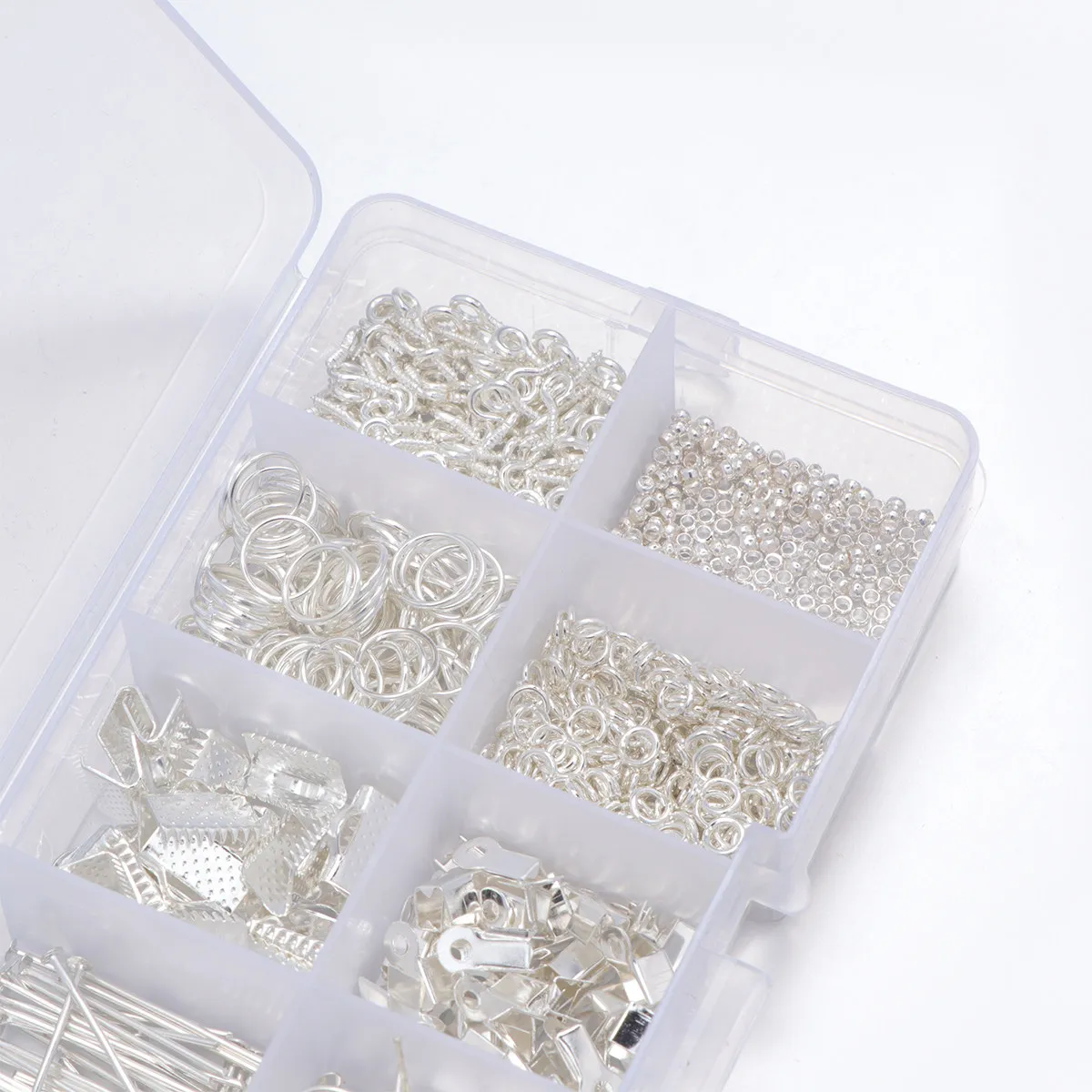 

1Set Professional Earring Making Supplies Silver Plated Findings Assortment for DIY Jewelry Design Crafters Ear Hook Stud Ring