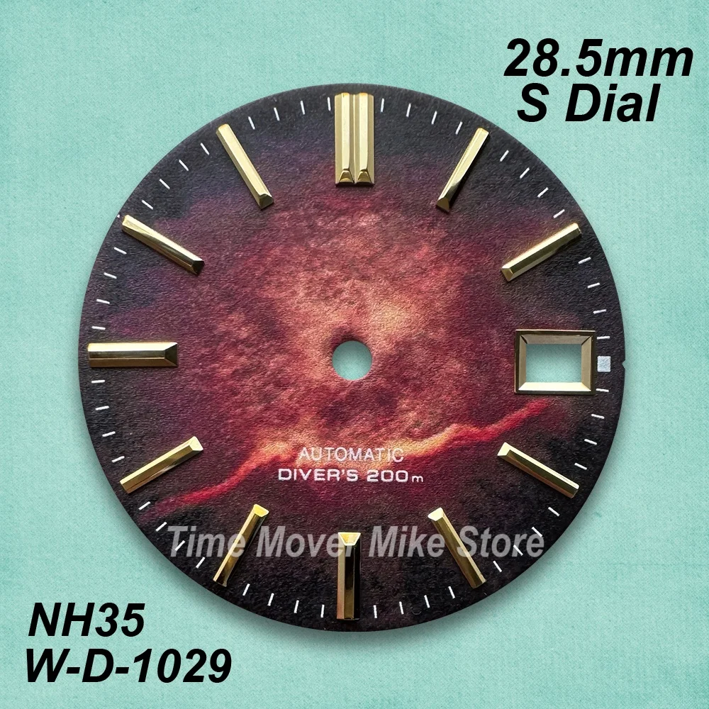 28.5mm 3D Printed S Logo Color Dial Suitable For NH35 Movement Suitable For 3/3.8 O'clock Watch Modification Accessories