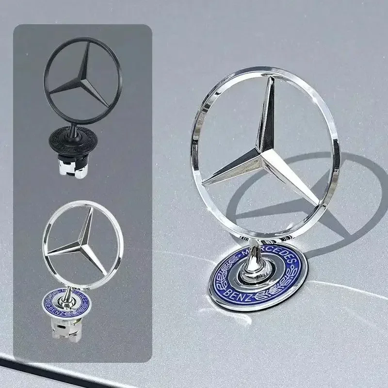 Star Bonnet - Badge for Car Hood Front Chrome Logo Hood Marking for Benz C E S Class W204 W205 W212 W213 W211 W220 W222 W223