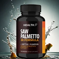 HEALTH Saw Palmetto Supplement | Potent 3X Formula with Stinging Nettle + Pumpkin Seed Extract | DHT Blocker Urinary Health