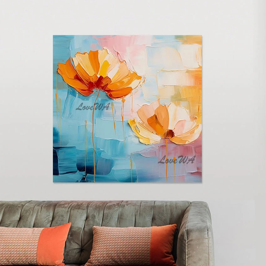 

Decor Interior Paintings, No Framed Art Flower Wall Impressionist Still Life Scenery Picture, Abstract Handmade Canvas Artwork