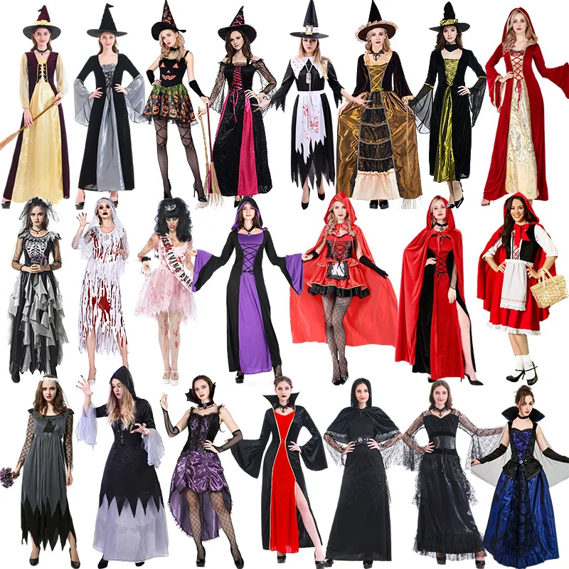 أزياء الهالوين الساحرة اللص Princ Dr النسائية Ele Gothic Sle قطعة واحدة ملابس الخريف Faion للسيدات
