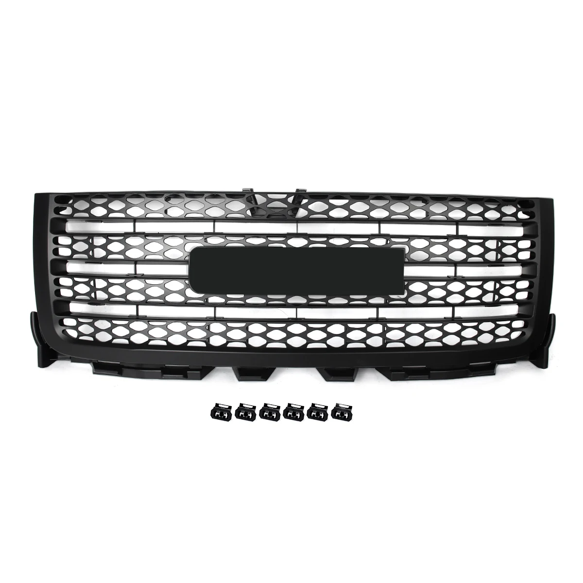 SAIQINGSP Grille Grill Racing Upper Replacement for GMC Sierra 2500 HD Denali 2011-2014 Matte Black Front Upper Grille Assembly