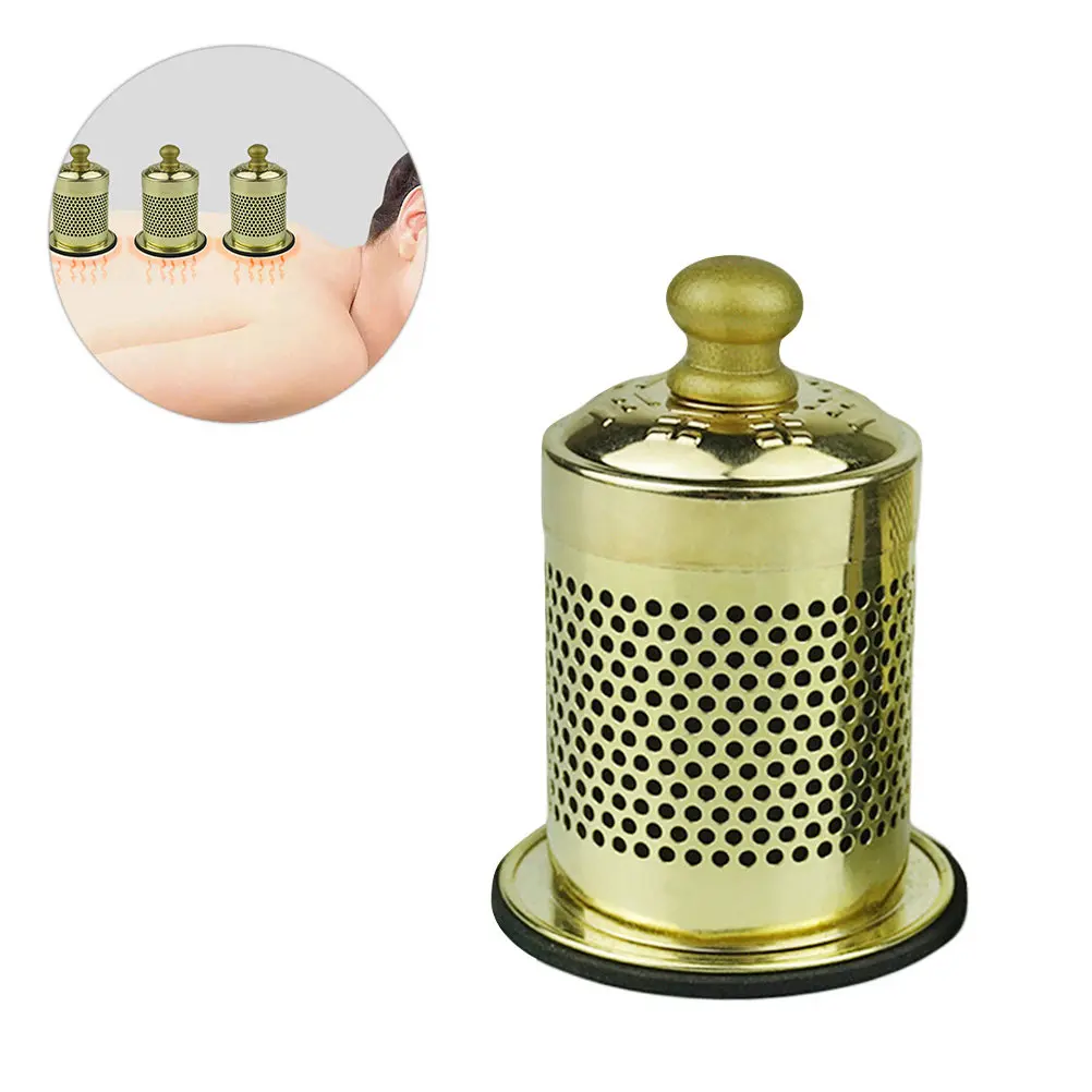 Golden Smokeless Moxibustion Box Moxa Stick Burner Heating Therapy Portable Durable Lightweight Ideal Gift for Health