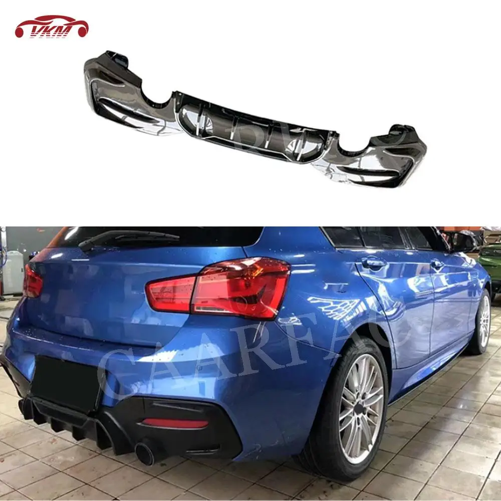 

Carbon Fiber Rear Bumper Lip Diffuser for BMW 1 Series F20 M Sport M135i M140i 2015-2018 ABS Gloss Black Protector Guard Covers