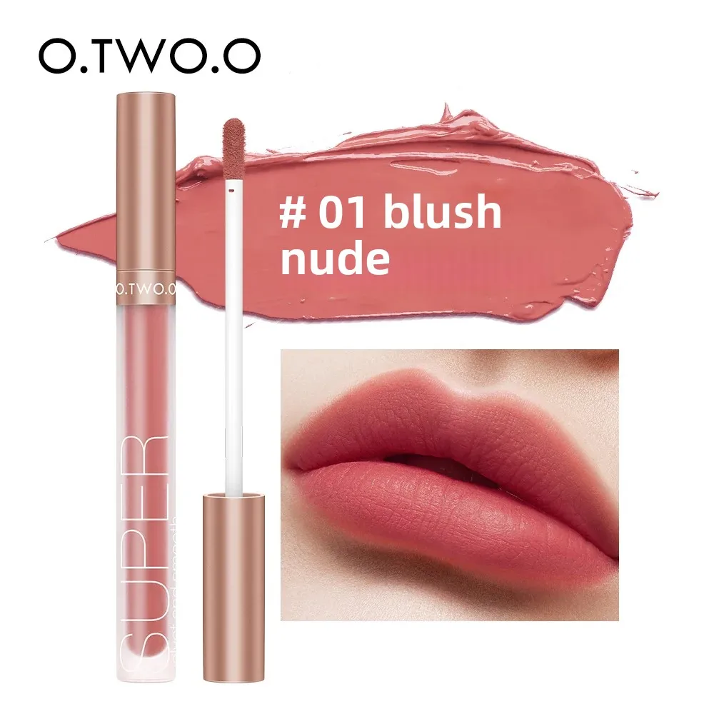 Matowy błyszczyk do ust Wodoodporny, długotrwały, nieklejący się, miękki, czerwony, brązowy szminka dla kobiet Kosmetyki upiększające