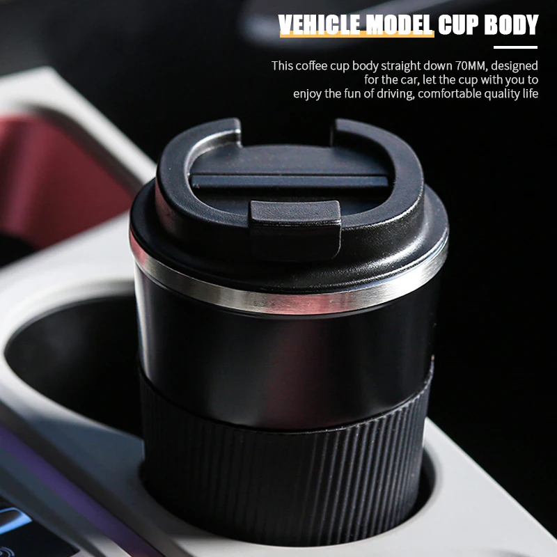 380ml/510ml Coffee Thermos Mug Leak-Proof Non-Slip Car Vacuum Flask Travel Thermal Cup Double-wall Stainless Steel Water Bottle