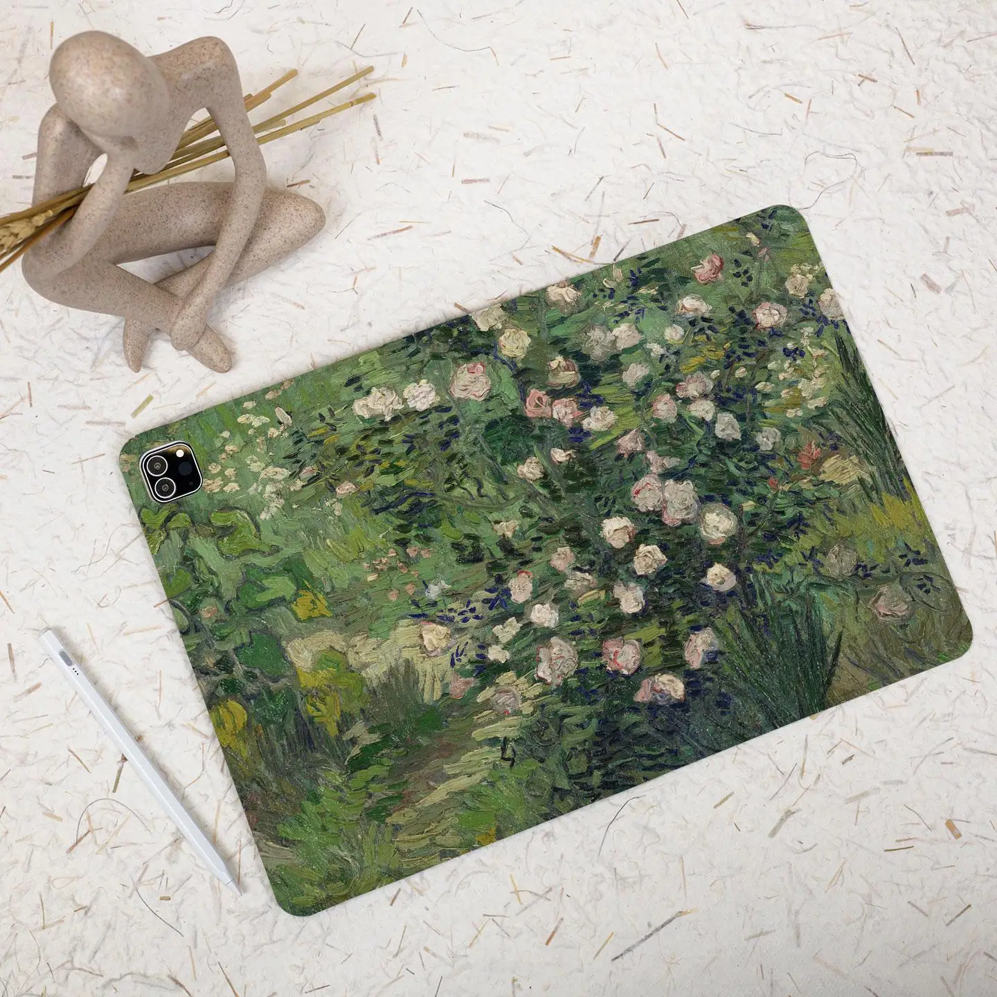 حافظة Van Gogh Roses Draw iPad لجهاز Apple iPad 9.7 بوصة 10.2 بوصة 10.5 بوصة 11 بوصة iPad Air 6 5 4 iPad Mini 7/6/5 iPad Pro 2022 2021 2020