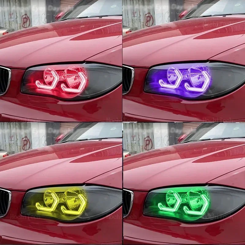 

for BMW 1 series E81 E82 E87 E88 2004-2013 RGB M4 style App control LED Angel Eyes Ring Lamp Colorful Running Light DRL