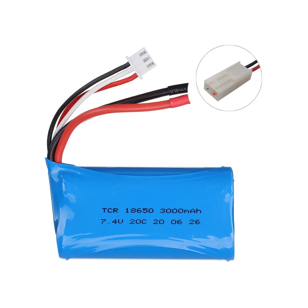 R/C 7.4V 3000mAh 18650 lipo battery for Syma S033g Q1 H100 H101 H102 H103 rc drone model car toys for wltoys car battery parts