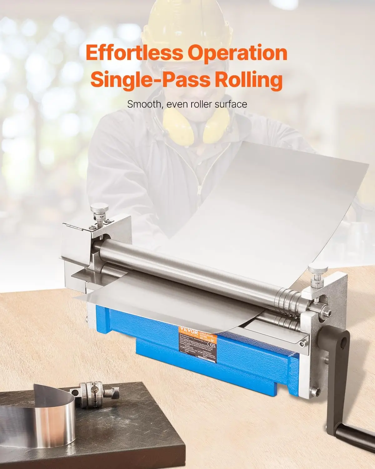 Slip Roller, 12.6 inches, Sheet Metal Slip Roll Machine, 20 Gauge Capacity, Rolling Bending Machine with Detachable Rollers, 21