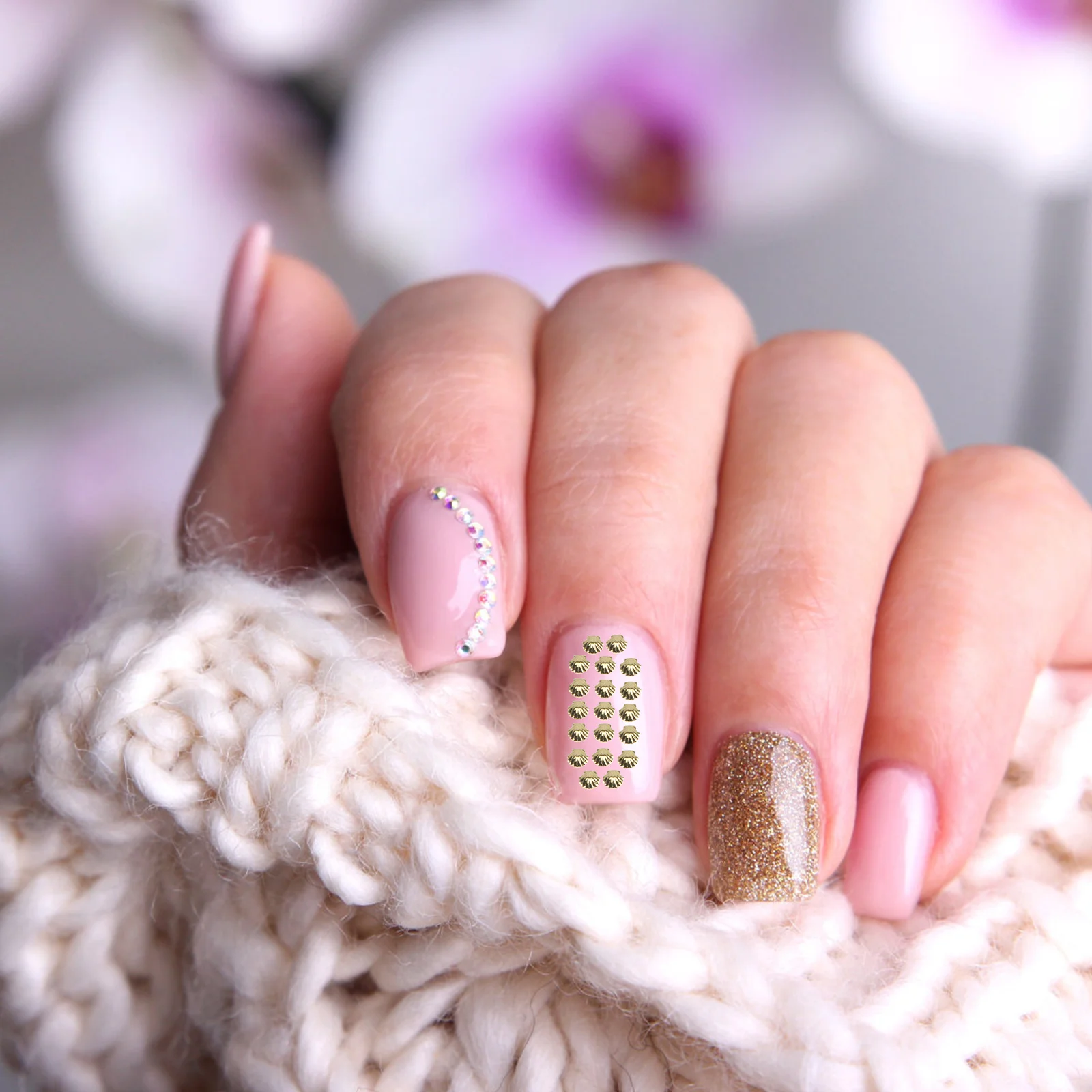 مجموعة واحدة من زينة الأظافر المعدنية المصنوعة من خليط معدني عالي الجودة لسحر الأظافر لحفلات الزفاف ومستلزمات مانيكير #3