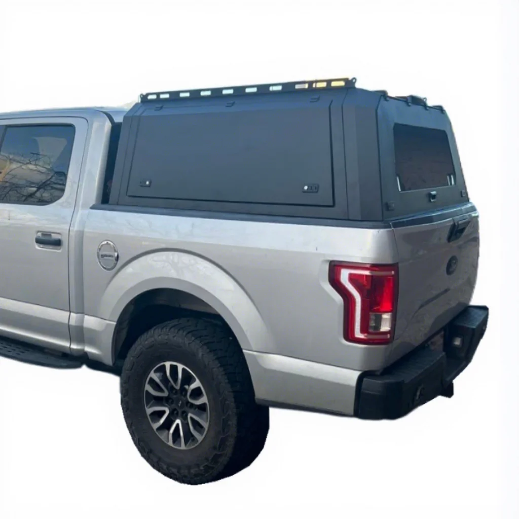 Steel Truck Topper，for Ford F150 5.5ft Bed Heavy Duty，Pickup Camper Shell，Waterproof Secure Lockable，Truck Canopy，Overlanding