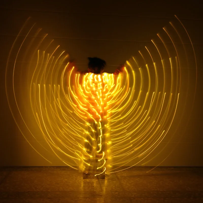 2018 الأطفال مصباح ليد إيزيس أجنحة الرقص الشرقي 360 درجة المرحلة المصرية الأداء جديد وصول الاطفال DJ LED أجنحة لا العصي