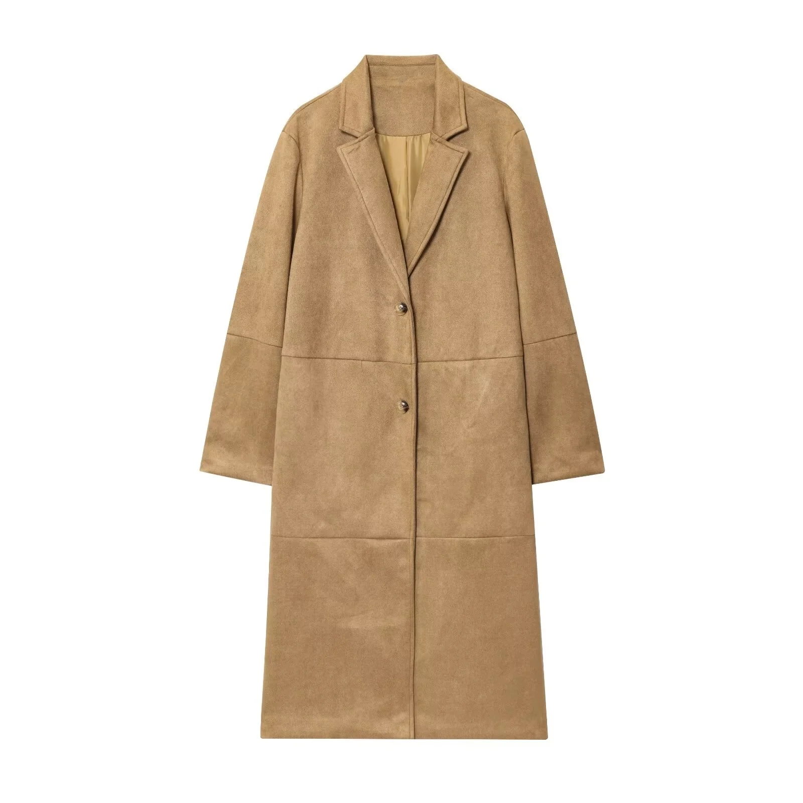 

PB&ZA2025 autumn new women's casual fashion simple temperament versatile long-sleeved suit collar long coat jacket