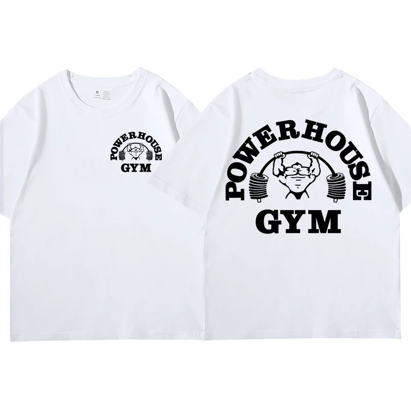 Powerhouse Gym Graphic T-shirt Men Women Clothes Funny Oversized Short Sleeve Tee Shirts Harajuku Geek Fitness Vintage T Shirt