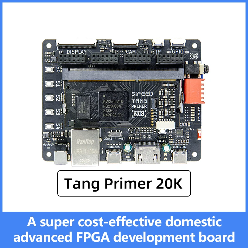 Tang Primer 20K FPGA Development Board GW2A-LV18 Chip Multiple Expansion Dock Kits Rich Interfaces For AI Vision Processing