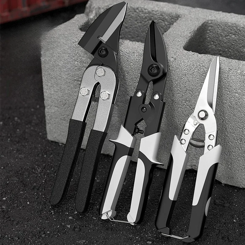 Stainless Steel Aviation Snips - Industrial Metal Shear for Aluminum Trim Ductwork Cutting Tool
