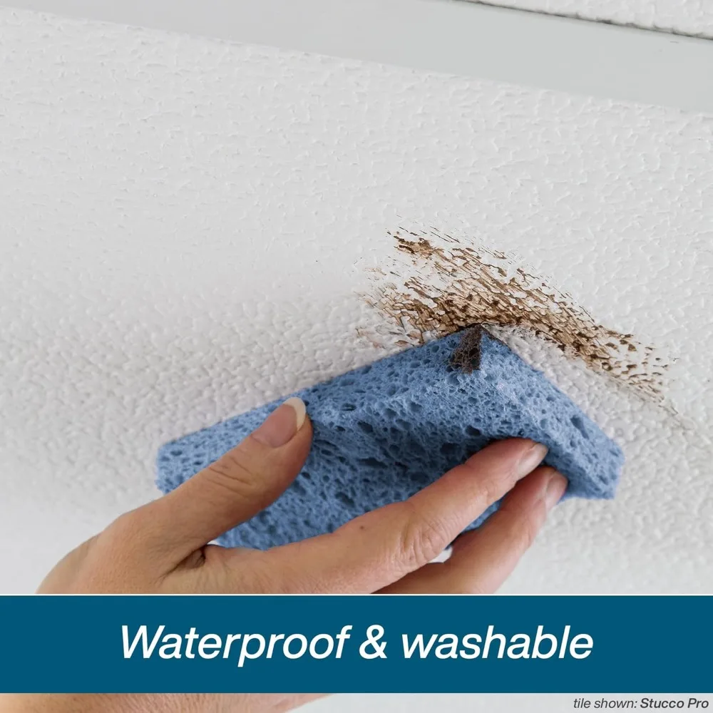 แผ่นฝ้าเพดานสีขาว Stucco Pro ขนาด 2 ฟุต x 2 ฟุต - ติดตั้งง่ายแบบดรอปอิน - กันน้ำ ล้างทำความสะอาดได้ และทนไฟ - คุณภาพสูง