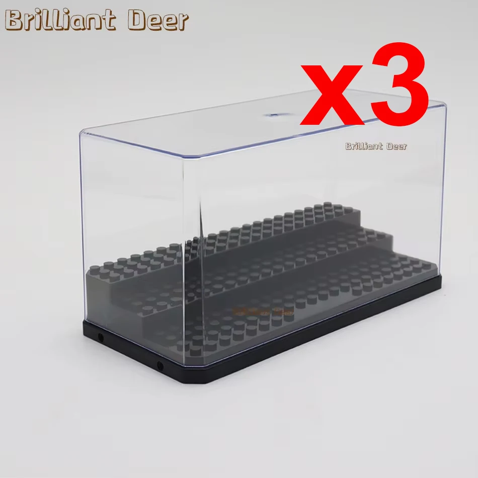 3 Stufen staubdichte Acrylfiguren Stadtauto Modell Sammlung Display Box Baustein Aufbewahrung Plexiglas Vitrine Kinderspielzeug