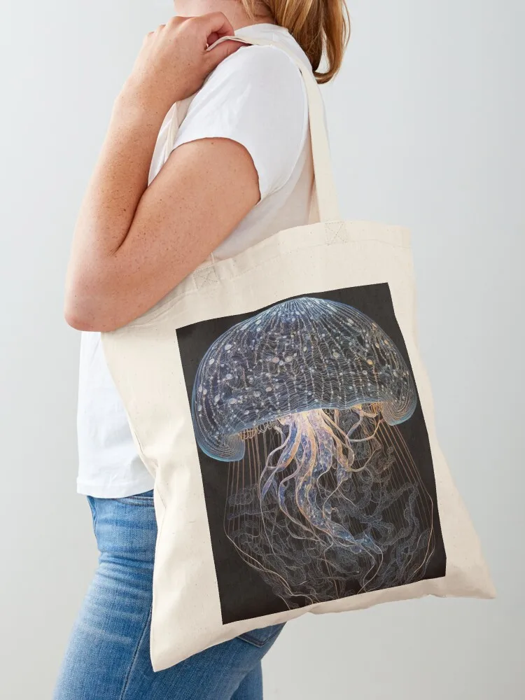 

Glowing Jellyfish 9 Tote Bag tote custom Women's bags aesthetic luxury women